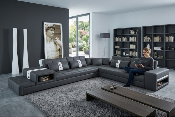 Leather sofa couch living landscape corner sofa corner set design sofa modern