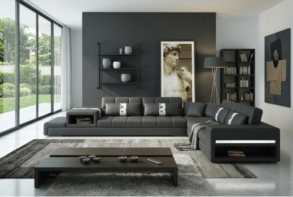 Leather sofa couch living landscape corner sofa corner set design sofa modern