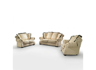Classic sofa set, upholstered leather sofa set 3+2+1 sofas