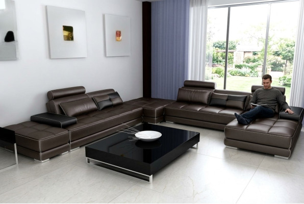 Leather sofa couch living landscape corner sofa corner set design modern sofa new A1146