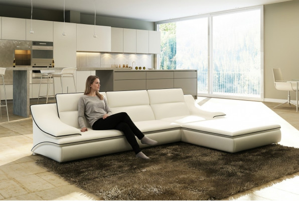 Leather Sofa Couch Living Landscape Corner Sofa Corner Set Design Modern Sofa A1160C
