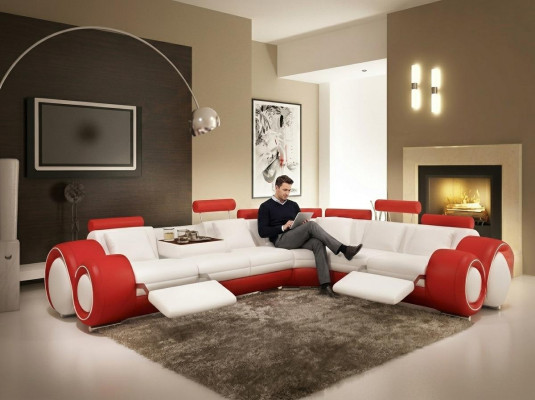 Leather sofa couch living landscape corner sofa corner set design modern sofa A1163