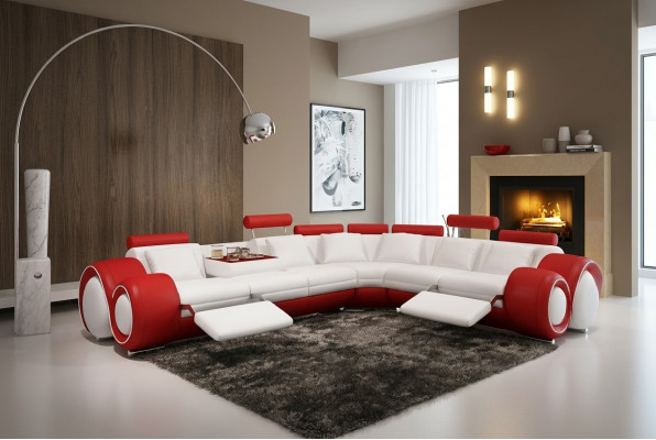 Leather sofa couch living landscape corner sofa corner set design modern sofa A1163