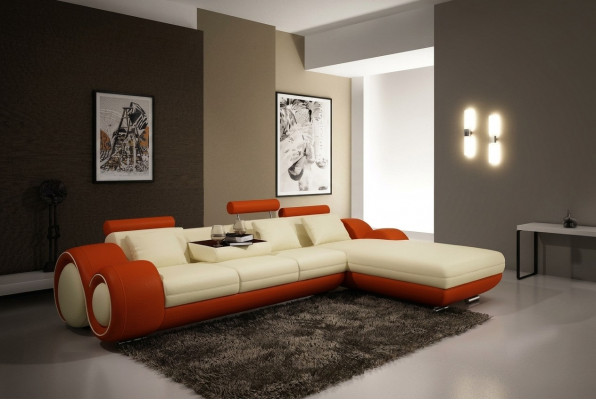 Leather sofa couch living landscape corner sofa corner suite design modern sofa A1163E