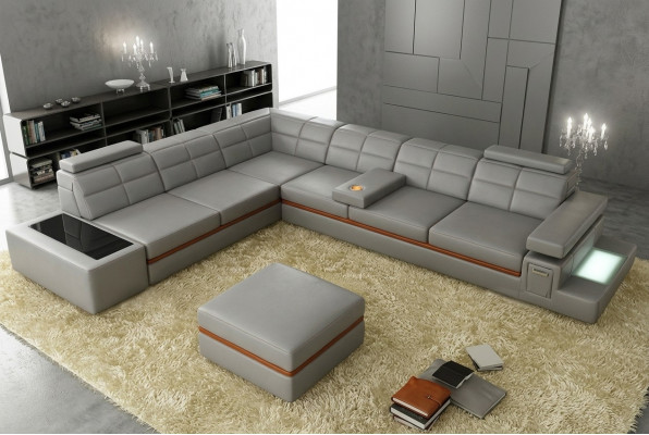 Leather sofa couch living landscape corner sofa corner suite design modern sofa B2011