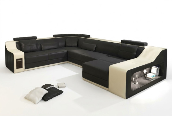 Leather sofa couch living landscape corner sofa corner set design modern sofa new B2017