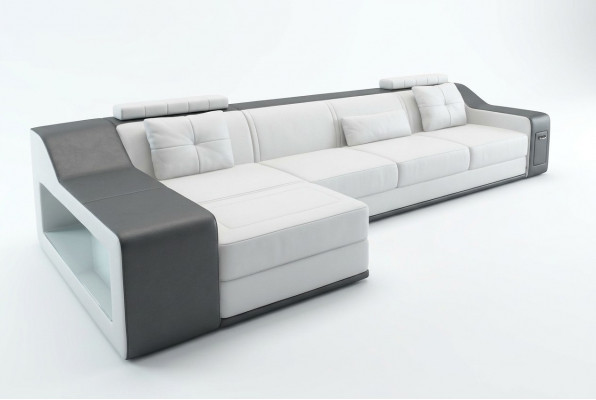 Leather sofa, couch living landscape, corner sofa, corner suite, design, modern sofa, B2017B.