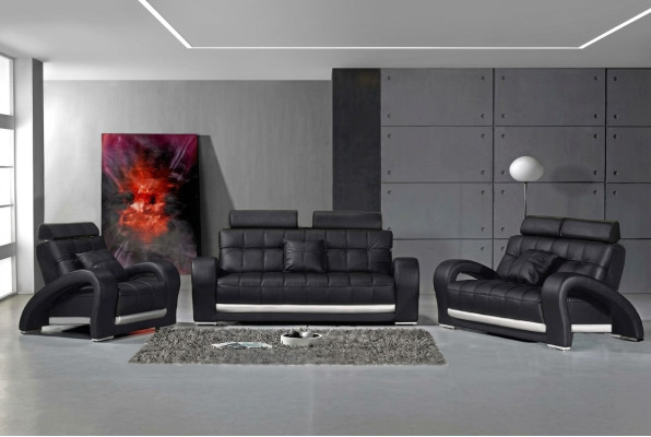 Leather Sofa Couch Living Landscape 3+2+1 Seater Set Design Modern Sofa B2023
