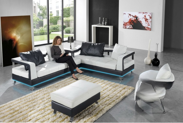 Leather sofa couch living landscape corner sofa corner set design modern sofa new