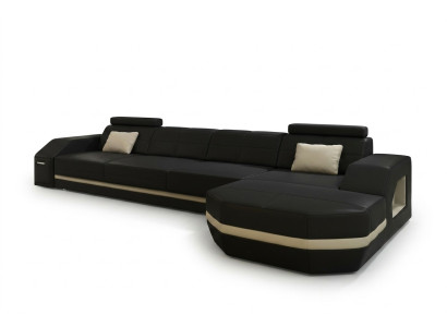 Elegant black corner sofa in L-shape Stylish furniture for your home