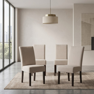 4x Chair Set Upholstered Seat Chairs Set Waiting Room Office Practice Lounge