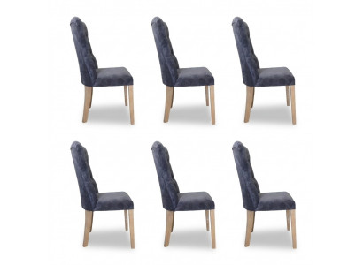 6x Chairs Chair Upholstered Design Chesterfield Suite Armchair Complete Set