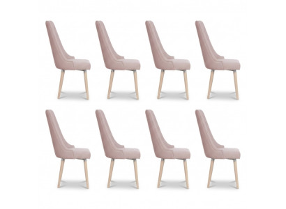 8x Chairs Chair Upholstery Modern Set Design Backrest Set Armchair Complete New