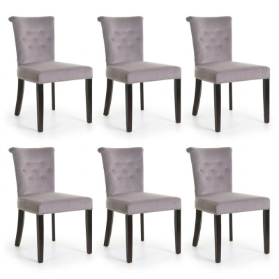 6x Design Upholstered Seat Chairs Chair Dining Set Armchair Lounge Club Armchair
