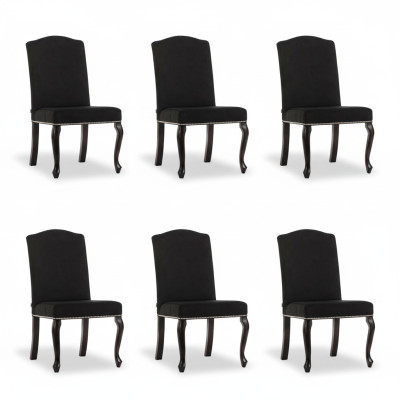 6x Design Upholstered Chair Set Textile Seat Complete Set