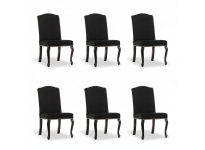 6x Design Upholstered Chair Set Textile Seat Complete Set