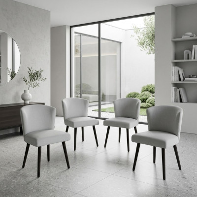4x Leather Upholstered Seat Chairs Lounge Chair Design Lounge Club Armchair Set