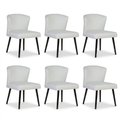 6x Leather Upholstered Seat Chairs Reclining Chair Design Lounge Club Armchair Set New