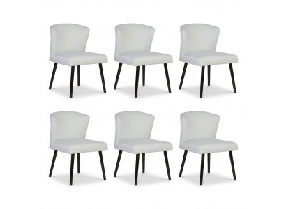 6x Leather Upholstered Seat Chairs Reclining Chair Design Lounge Club Armchair Set New