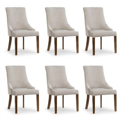6x Designer Upholstered Chair Set Complete Chairs Reclining Seat Lounge Club New