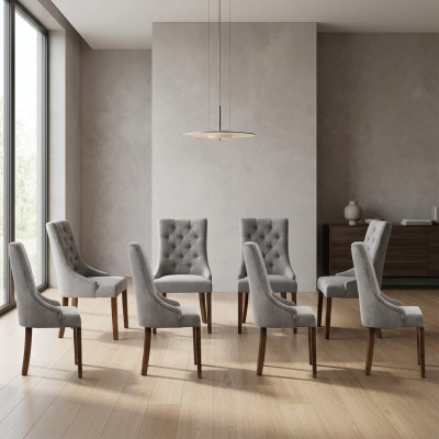 8x Designer Upholstered Chair Set, Chairs Complete, Backrest, Seat, Lounge