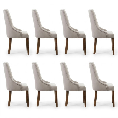 8x Designer Upholstered Chair Set, Chairs Complete, Backrest, Seat, Lounge