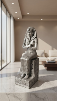 Egyptian Pharaoh Statue Sculpture Figures Sculptures Decoration Deco Figure 117 cm