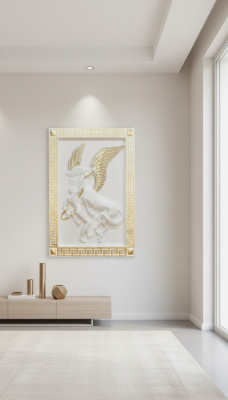 Pegasus Wall Relief Antique Style Relief Wall Painting Ancient Handcrafted Picture Horse