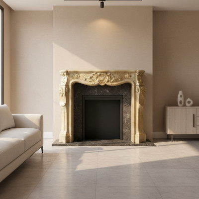 Fireplace cladding surround marble style decoration baroque classical fireplaces stove