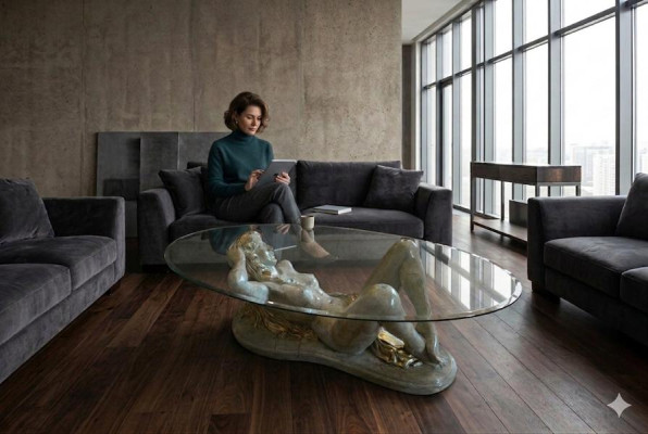 Erotic Glass Table Sculpture Figure Coffee Table Table Sofa Order Tables Statue