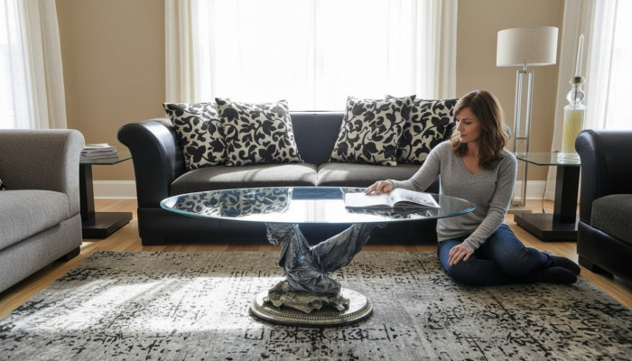 Design Medusa Coffee Table Glass Table Table Side Tables Couch Classic 42cm