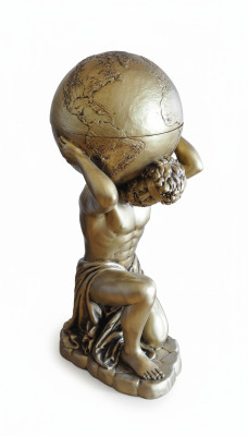 Antique Style Classical Globe Atlas Minibar Bar Wine Rack Statue Sculpture Decoration