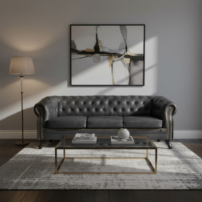 Chesterfield Sofa Set Sofa 3+1+1 Couch Upholstery Set Sofas Couches Leather Fabric