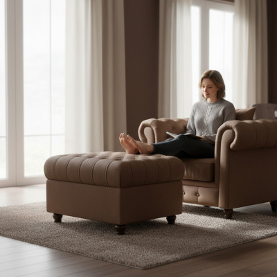Chesterfield 3+1 seater upholstered sofa set couch leather sofas living room sofa