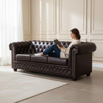 Chesterfield sofa set sofa 3+1 couch upholstery set sofas couches leather furniture