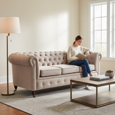Chesterfield Sofa Set 3+2+1 Oxford Couch Upholstery Set Sofas Couches Leather
