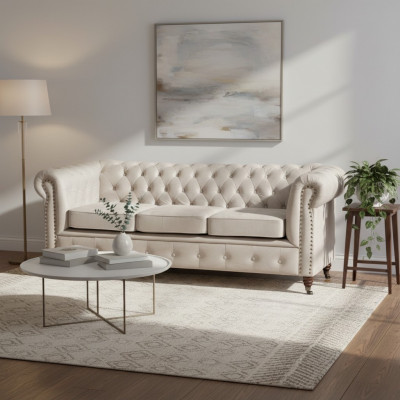 Chesterfield Sofa Set 3+2+1 Oxford Couch Upholstery Set Sofas Couches Leather