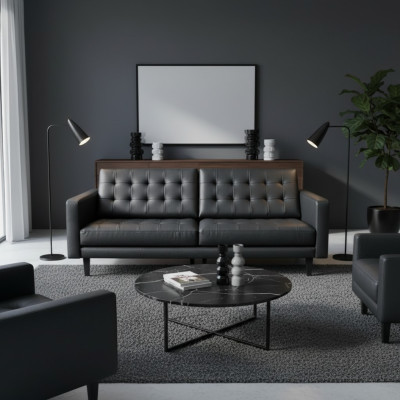 Modern Design Chesterfield Suite Sofa Couch Upholstered Leather Suites 3+2 New