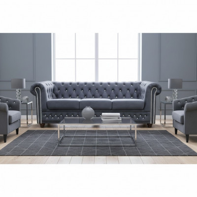 Chesterfield sofa set sofa upholstery crystal stones leather set 3+2 couch