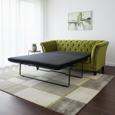 Chesterfield Sofa Bed 2-Seater Sofa Bed Function Couch Upholstered Sofas