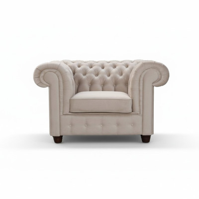 Chesterfield 1 Seater TV Armchair Club Lounge Recliner Textile Leather Sofas