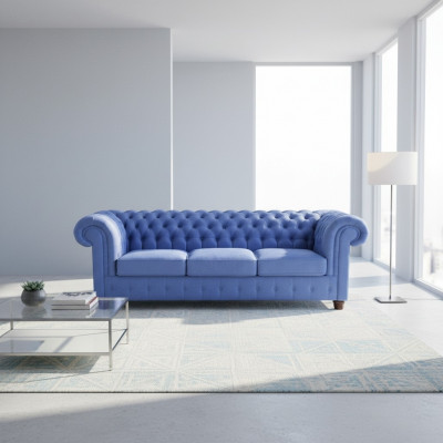 Design Classic Chesterfield Big XXL 3-Seater Couch Leather Textile Sofas Couches