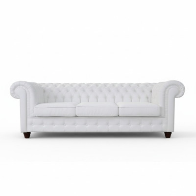 Design Classic Chesterfield Big XXL Couch Leather Textile Sofas Couch 3-Seater