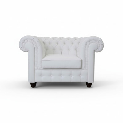 Elegant White Chesterfield Armchair: The Charm of the Classical in Modern Style