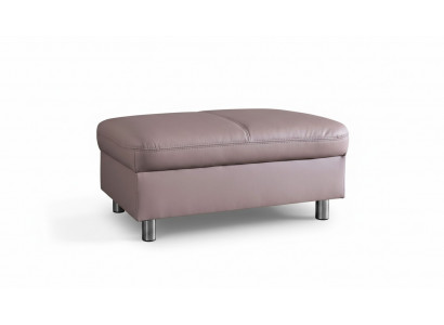 XXL Club Lounge Pouf Leather Ottoman Designer Textile Footstool Design