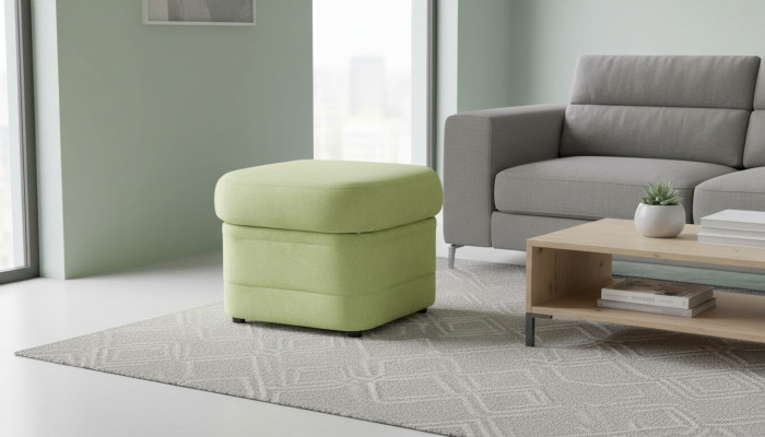 XXL Club Ottoman Pouf Leather Ottoman Designer Textile Footstool Club Lounge