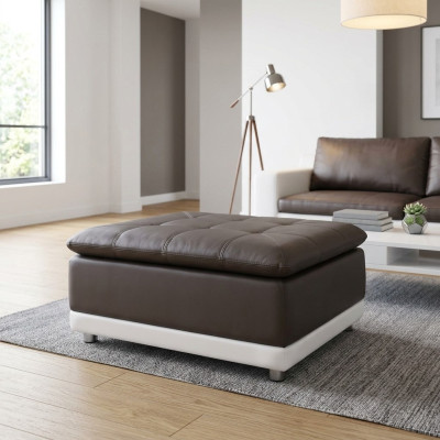 Lounge Stool XXL Club Footstool Ottoman Pouf Leather Textile Ottoman