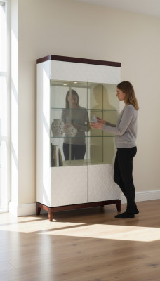 Modern design display cabinet glass cupboard showcase decorative shelf