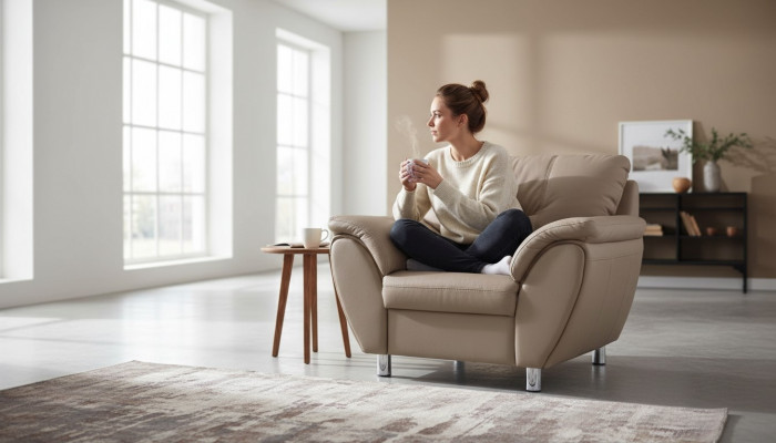 Design Relax Club Armchair Lounge Sofa Chair TV Upholstered Couch Fabric 1-Seater