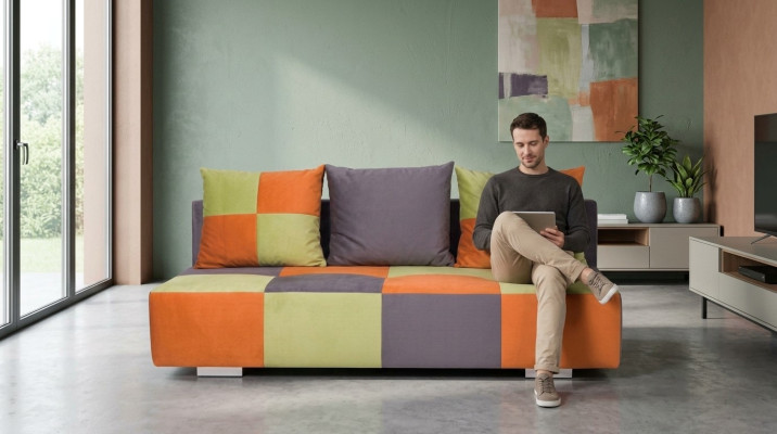 Ultra-compact modern 3-seater sofa bed for your Art Nouveau house